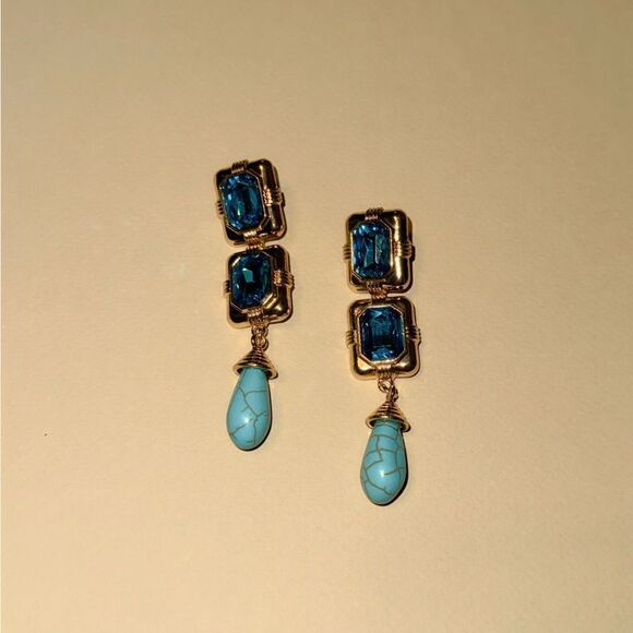 Crystal drop earrings N923 - Picture 2 of 5